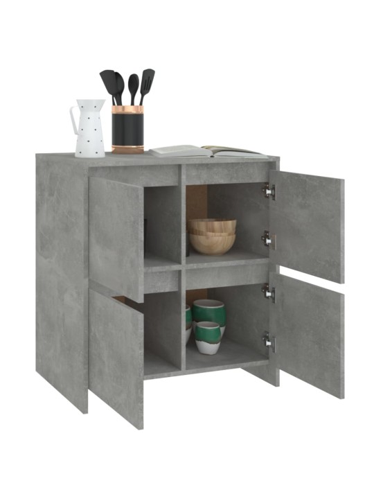 Puhvetkapp 2 tk, betoonhall, 70 x 41 x 75 cm, puitlaastplaat