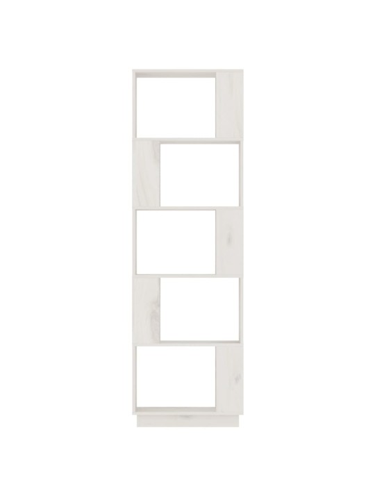 Raamaturiiul/ruumijagaja, valge, 51x25x163,5 cm, männipuit