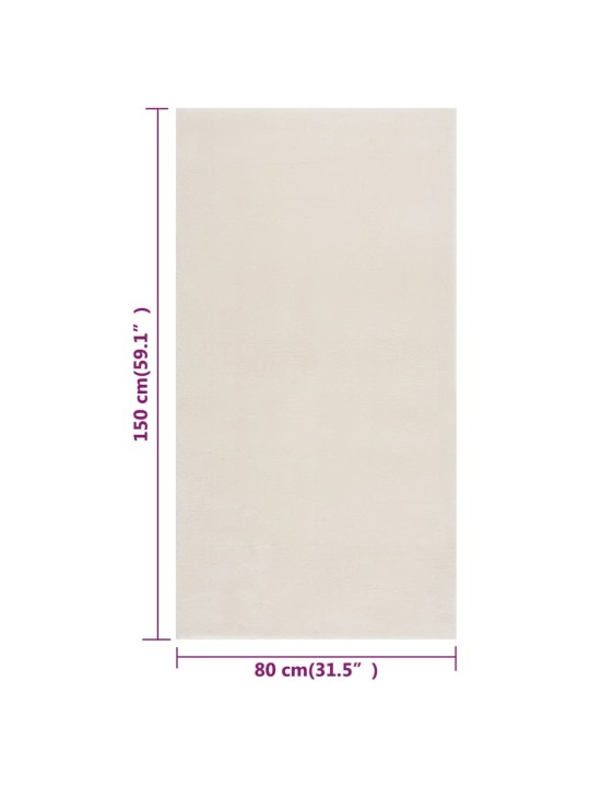 Pestav pehme vaip, 80 x 150 cm, libisemiskindel, kreemjas