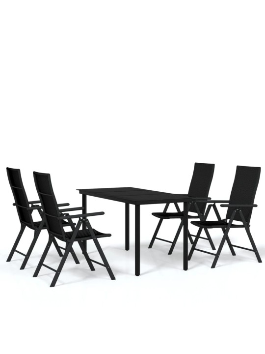 5-osaline aiamööbli komplekt, must