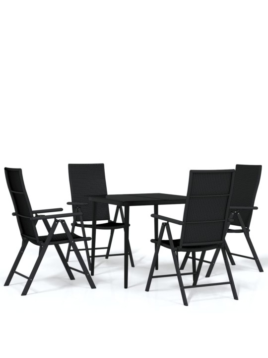 5-osaline aiamööbli komplekt, must