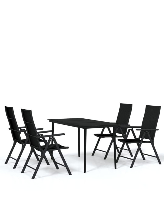 5-osaline aiamööbli komplekt, must
