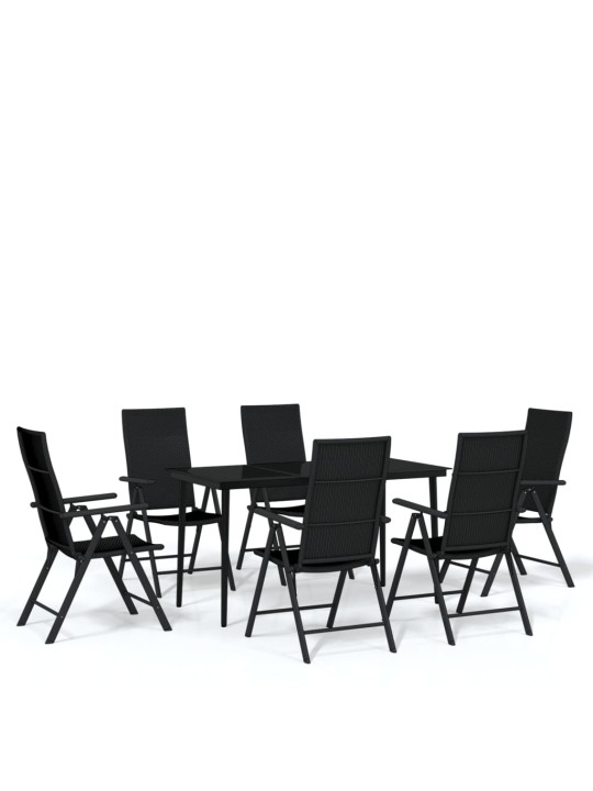 7-osaline aiamööbli komplekt, must