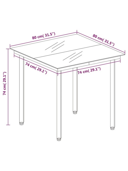 5-osaline aiamööbli komplekt, must, pvc-rotang