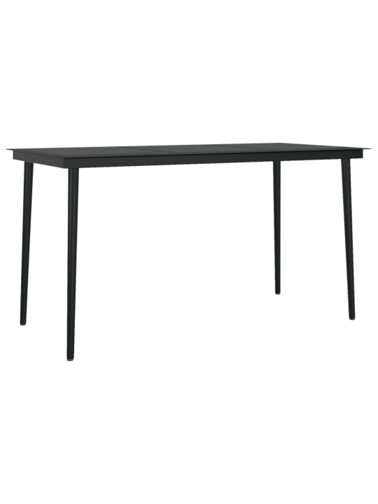 5-osaline aiamööbli komplekt, must, pvc-rotang