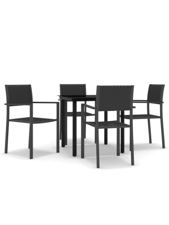 5-osaline aiamööbli komplekt, must