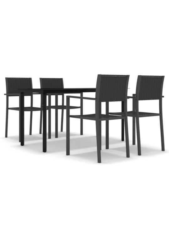 5-osaline aiamööbli komplekt, must