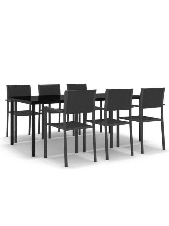 7-osaline aiamööbli komplekt, must