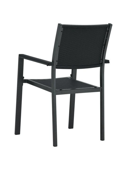 3-osaline aiamööbli komplekt, must