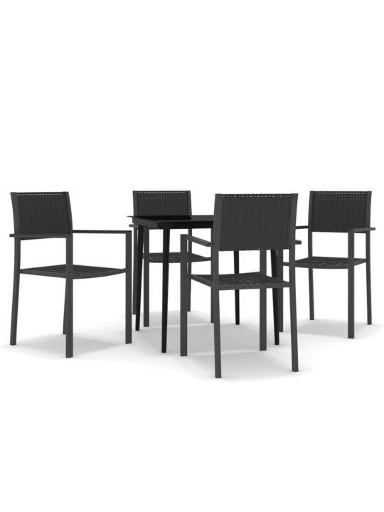 5-osaline aiamööbli komplekt, must