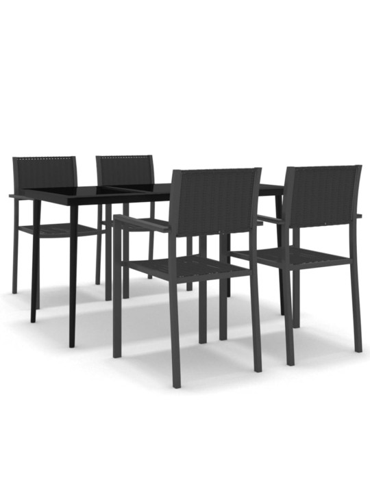 5-osaline aiamööbli komplekt, must