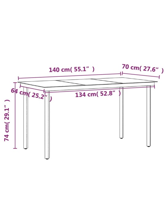 7-osaline aiamööbli komplekt patjadega, must