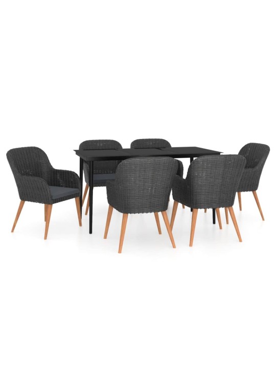 7-OSALINE AIAMÖÖBLI KOMPLEKT ISTMEPATJADEGA, MUST