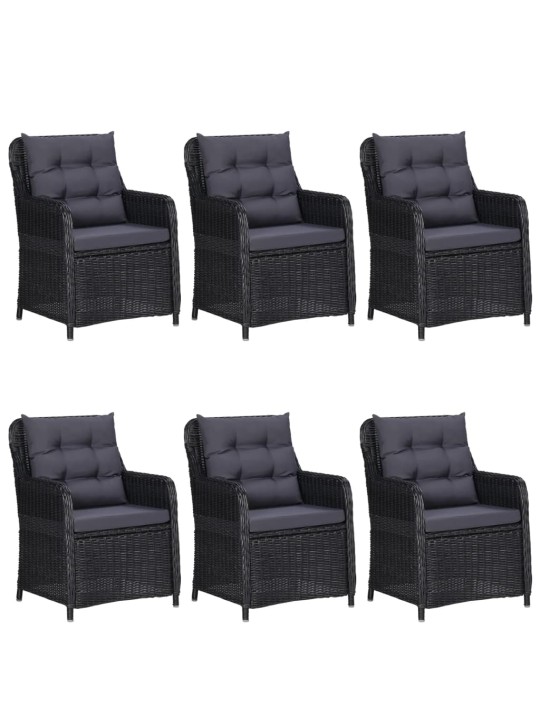 7-osaline aiamööbli komplekt, must