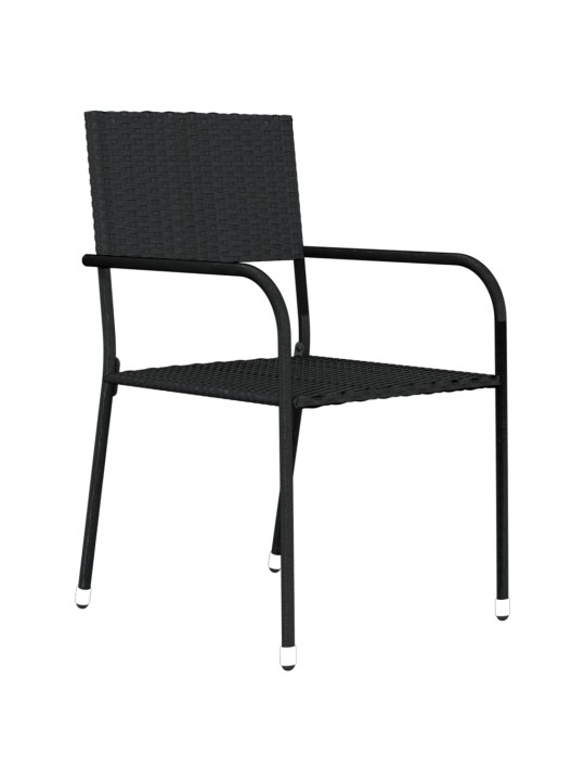 3-osaline aiamööbli komplekt, must