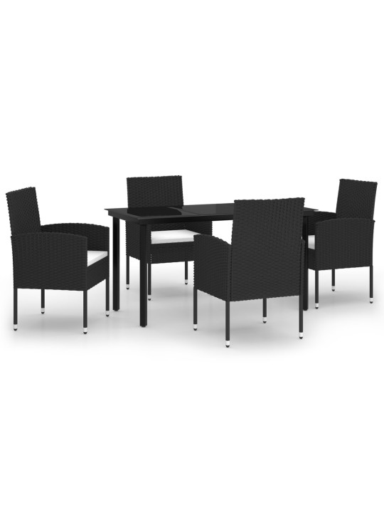 5-osaline aiamööbli komplekt, must