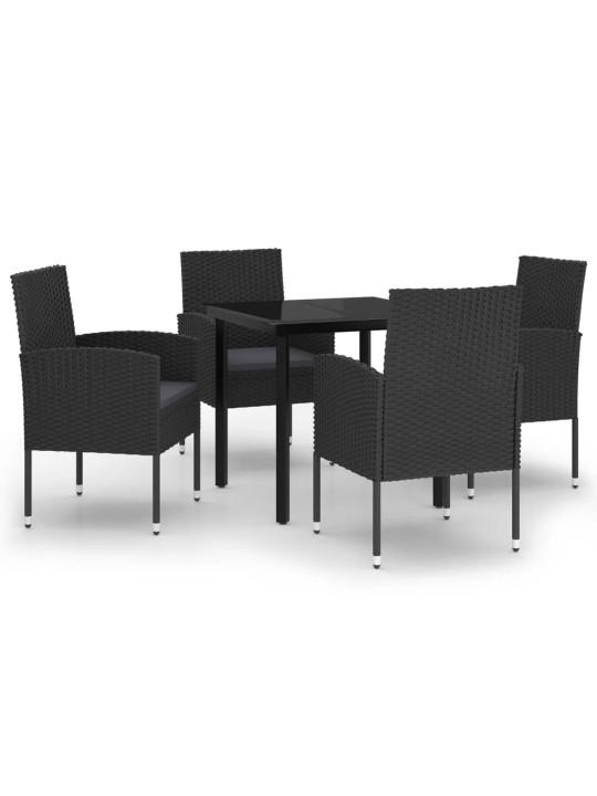5-osaline aiamööbli komplekt, must
