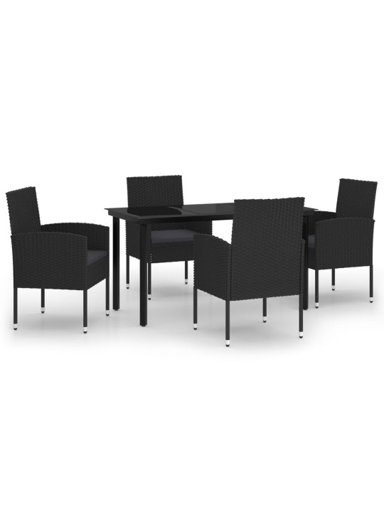 5-osaline aiamööbli komplekt, must