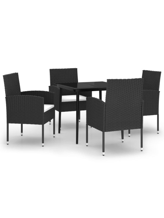 5-osaline aiamööbli komplekt, must