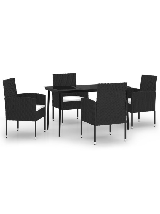 5-osaline aiamööbli komplekt, must