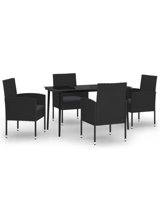 5-osaline aiamööbli komplekt, must