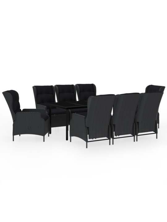 9-osaline aiamööbli komplekt, tumehall