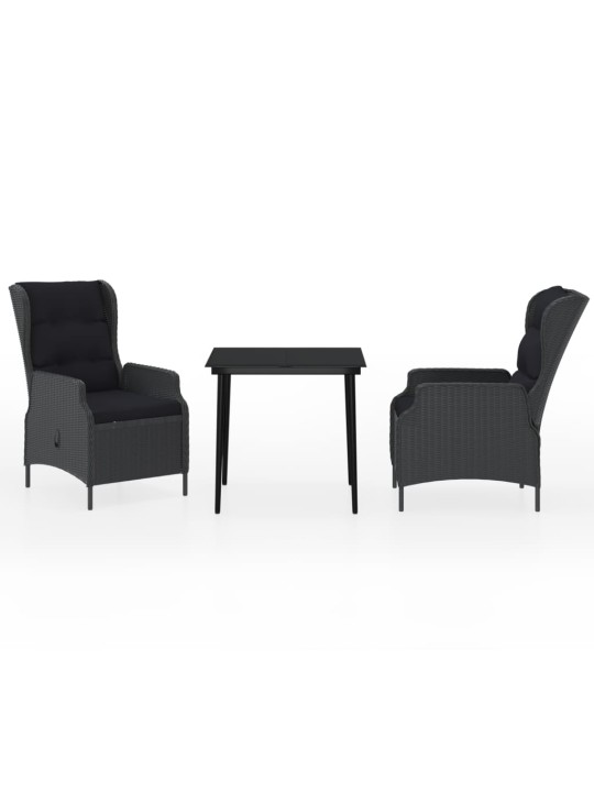 3-osaline aiamööbli komplekt, tumehall