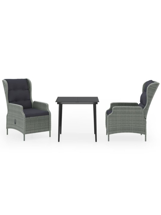 3-osaline aiamööbli komplekt, helehall