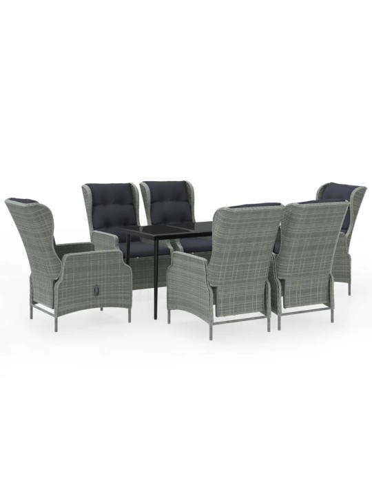 7-osaline aiamööbli komplekt, helehall