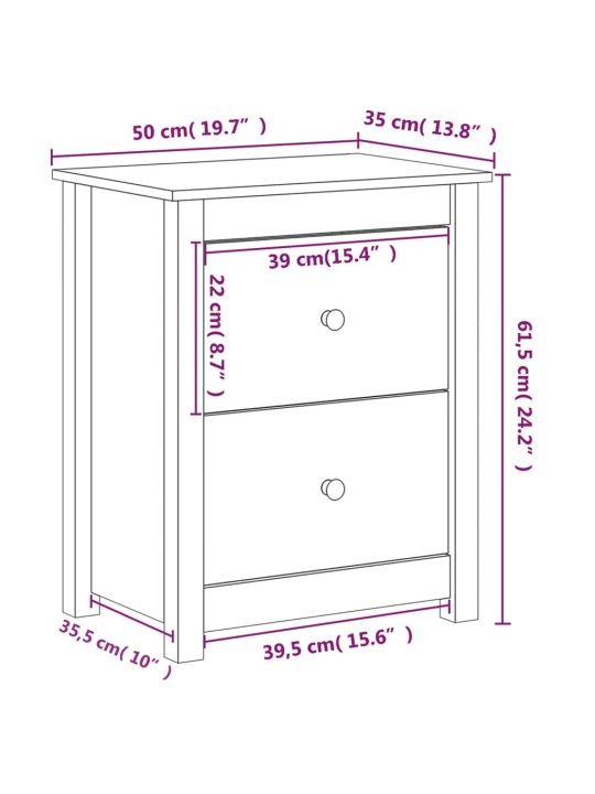 Öökapid 2 tk, hall, 50 x 35 x 61,5 cm, männipuit