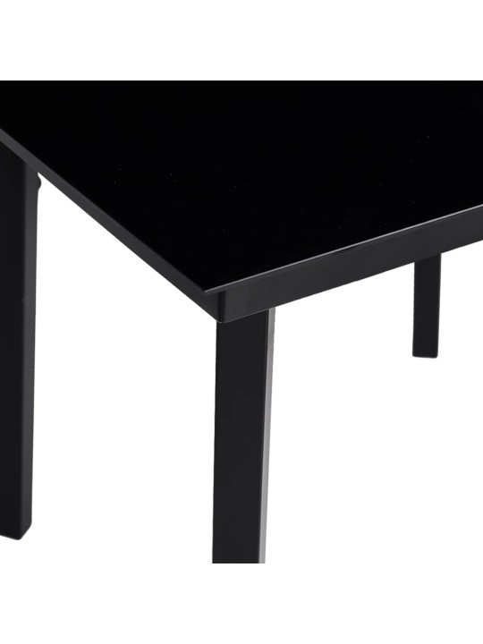 Aia söögilaud, must, 200 x 100 x 74 cm, teras ja klaas