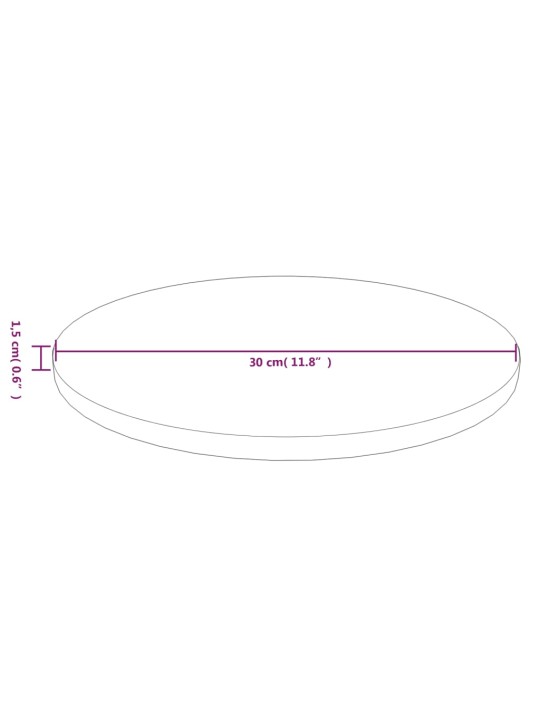 Ümmargune lauaplaat, helepruun, ø30x1,5 cm, töödeldud tammepuit