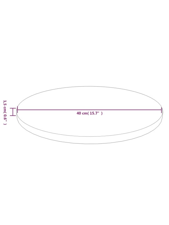 Ümmargune lauaplaat, helepruun, ø40x1,5 cm, töödeldud tammepuit