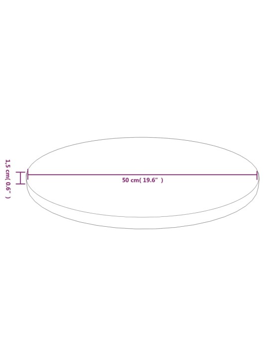 Ümmargune lauaplaat, helepruun, ø50x1,5 cm, töödeldud tammepuit