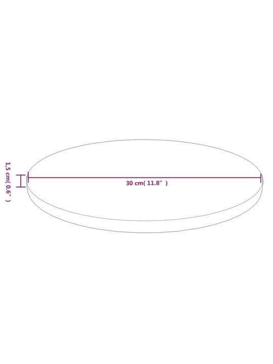 Ümmargune lauaplaat, tumepruun, ø30x1,5 cm, töödeldud tammepuit