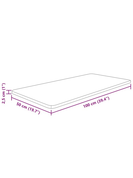 Vannitoa töötasapind helepruun 100x50x2,5cm, töödeldud täispuit