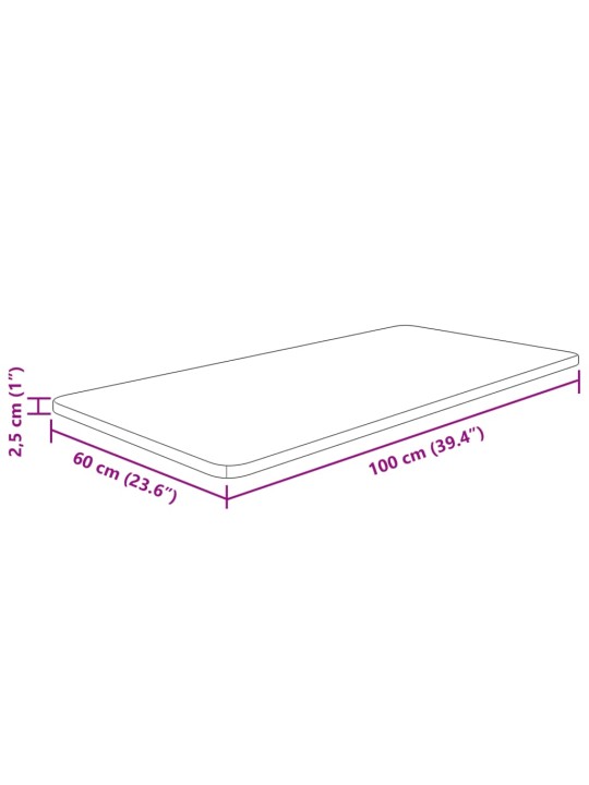 Vannitoa töötasapind helepruun 100x60x2,5cm, töödeldud täispuit