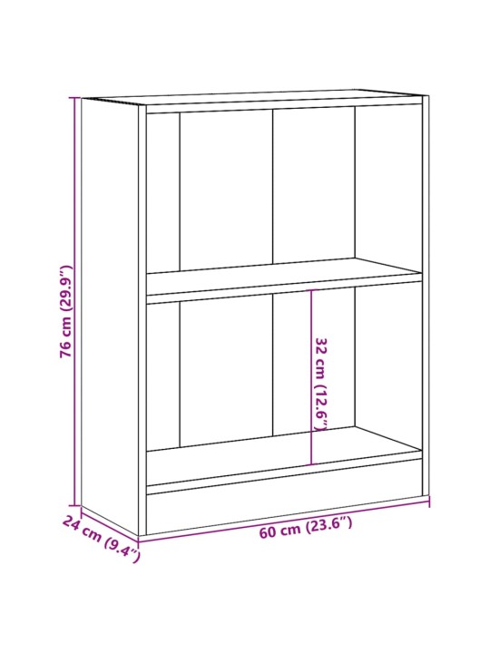 Raamaturiiul, hall sonoma tamm, 60 x 24 x 76 cm, tehispuit