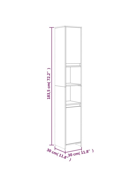 Raamatukapp, hall sonoma tamm, 30 x 30 x 183,5 cm, tehispuit