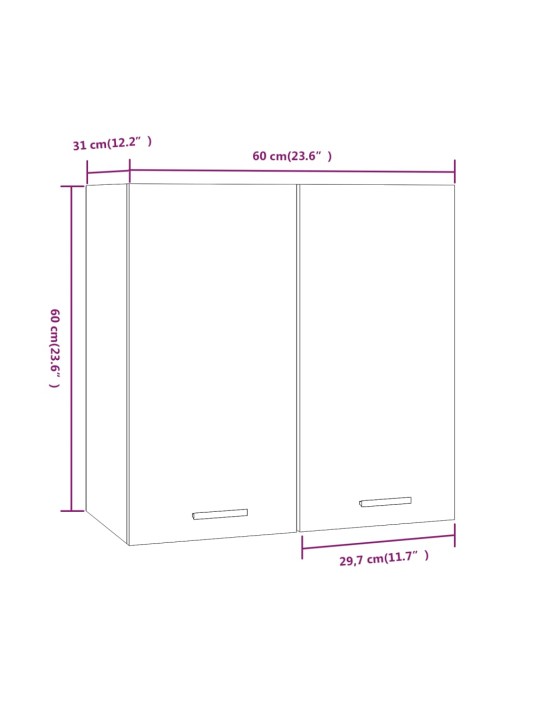 Seinakapp, hall sonoma tamm, 60 x 31 x 60 cm, tehispuit