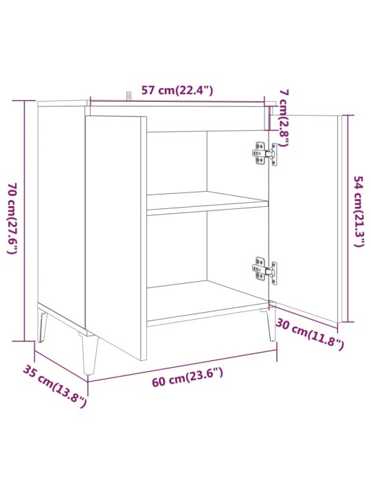 Puhvetkapp, hall sonoma tamm, 60 x 35 x 70 cm, tehispuit