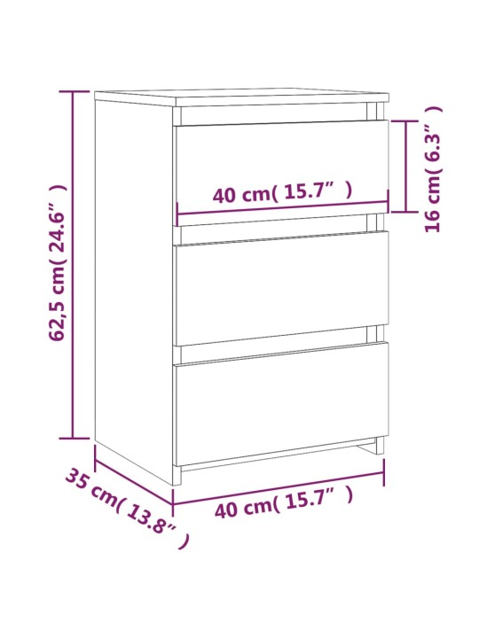 Öökapid 2 tk, suitsutatud tamm, 40 x 35 x 62,5 cm, tehispuit