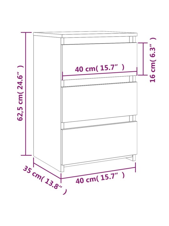 Öökapid 2 tk, hall sonoma tamm, 40 x 35 x 62,5 cm, tehispuit