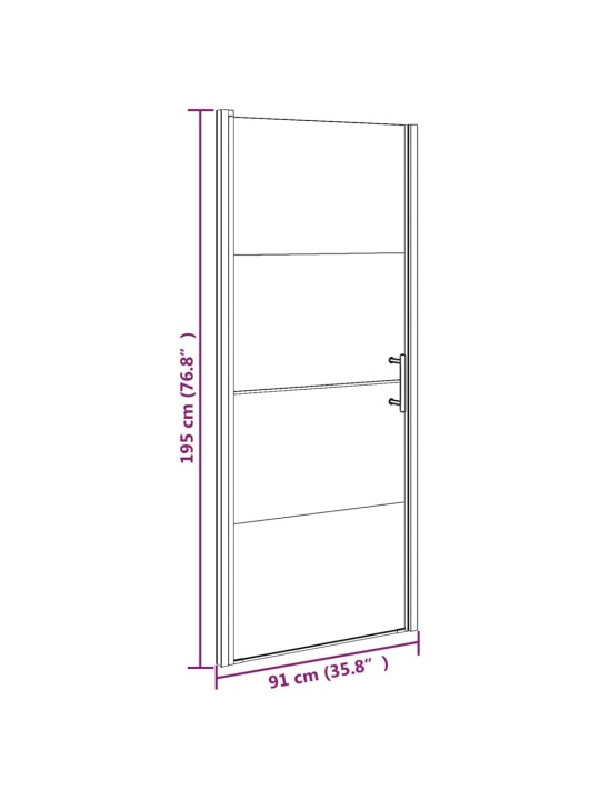 Dušinurga uks, 91 x 195 cm, poolmatt karastatud klaas, must