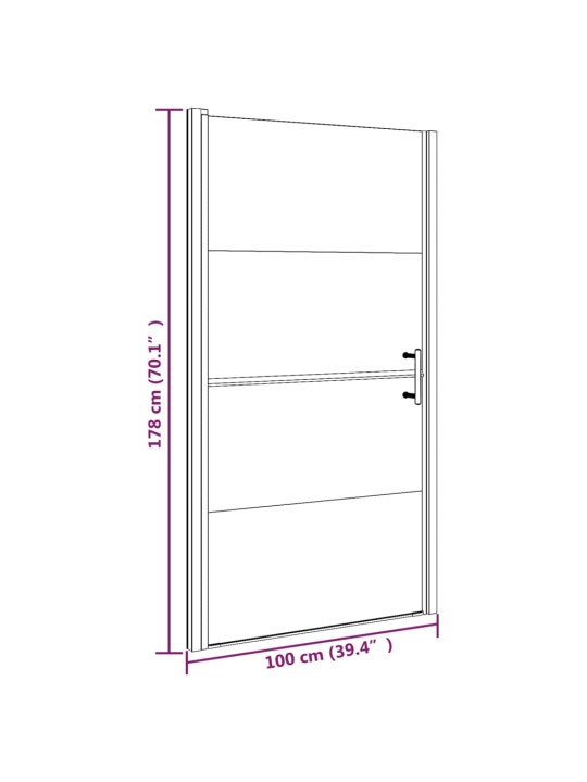 Dušinurga uks, 100 x 178 cm, poolmatt karastatud klaas, must