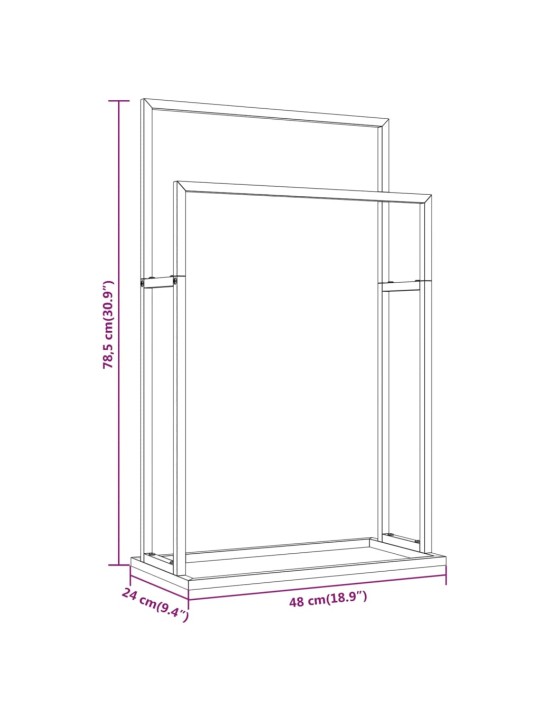 Eraldiseisev rätikurest, valge, 48 x 24 x 78,5 cm, raud