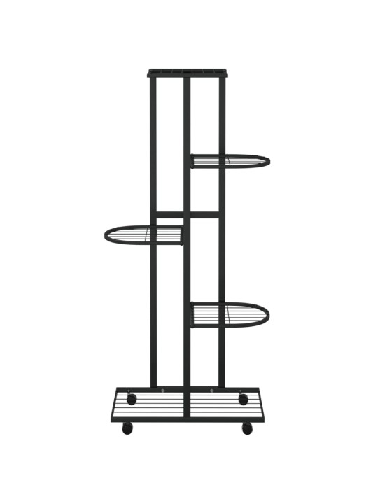 5 tasandiga lillealus ratastel 44x23x100 cm must raud