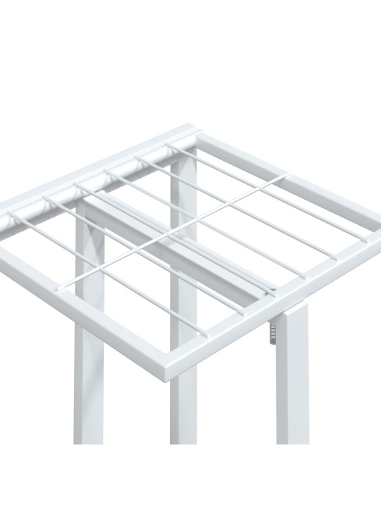 5 tasandiga lillealus ratastel, 44 x 23 x 100 cm, valge raud