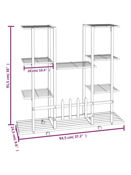 Lillealus ratastel, 94,5x24,5x91,5 cm, must, metall