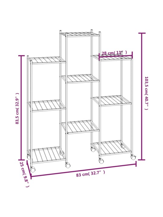 Lillealus ratastel, 83 x 25 x 103,5 cm, must, raud